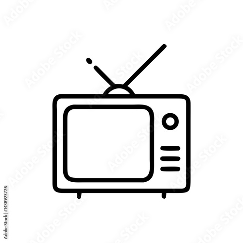Retro Television Screen Display Icon Design
