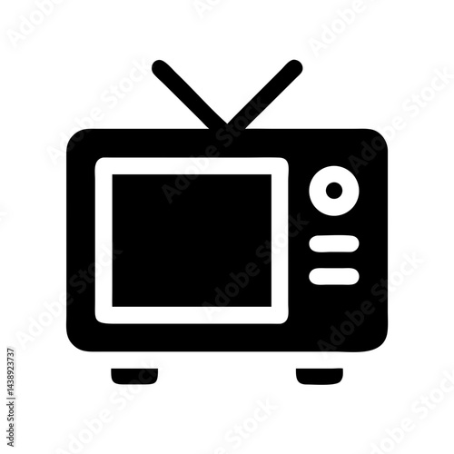 Retro Television Screen Display Icon Design