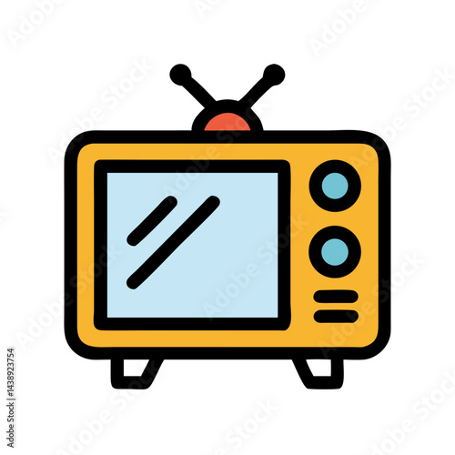 Retro Television Screen Display Icon Design