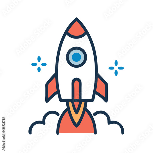 Rocket Launch for Startup Growth Icon Design
