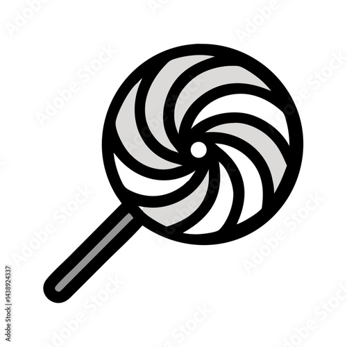 Spiral Lollipop Candy Treat Icon Design