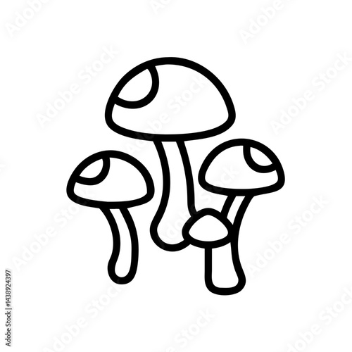 Spring Mushrooms Cluster Growth Icon Design