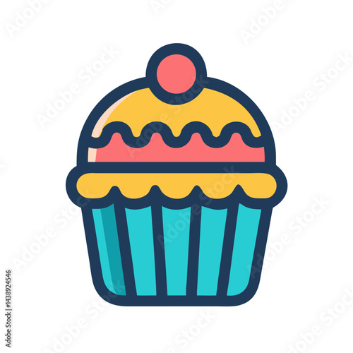 Sweet Muffin Dessert Treat Icon Design