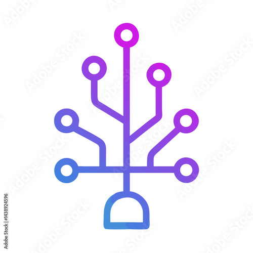 Tech Style Modern Tree Icon Design