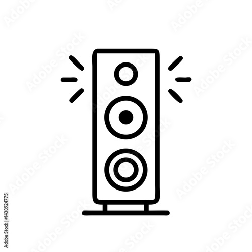 Tower Speaker Audio Sound Icon Design