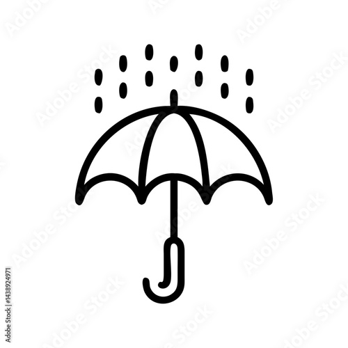 Umbrella Under Rainfall Weather Icon Design