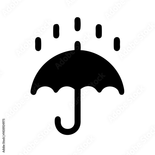 Umbrella Under Rainfall Weather Icon Design