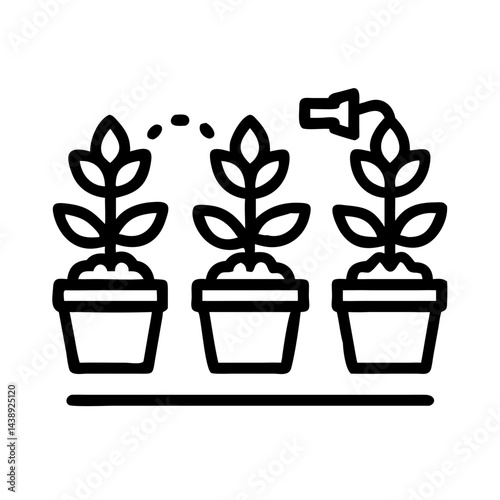 Watering Plants in Pot Icon Design