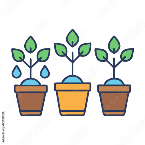 Watering Plants in Pot Icon Design