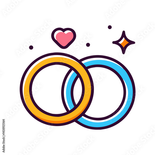 Wedding Rings Pair Symbol Icon Design