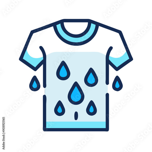 Wet T-Shirt with Dripping Effect Icon Design