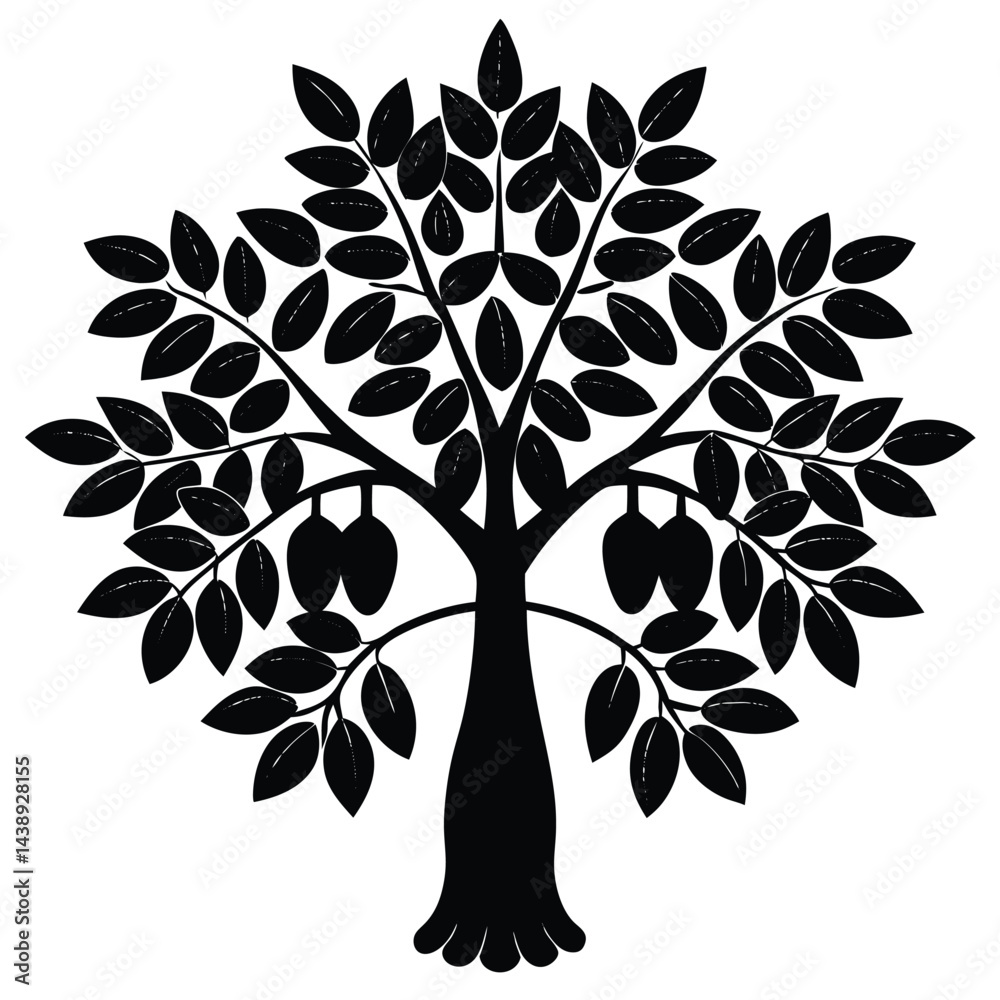 Obraz premium Tamarind trees icon set on white background