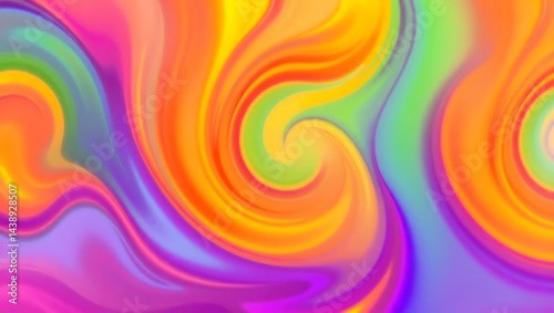  Vibrant rainbow abstract background with swirling, fluid shapes, blending seamlessly