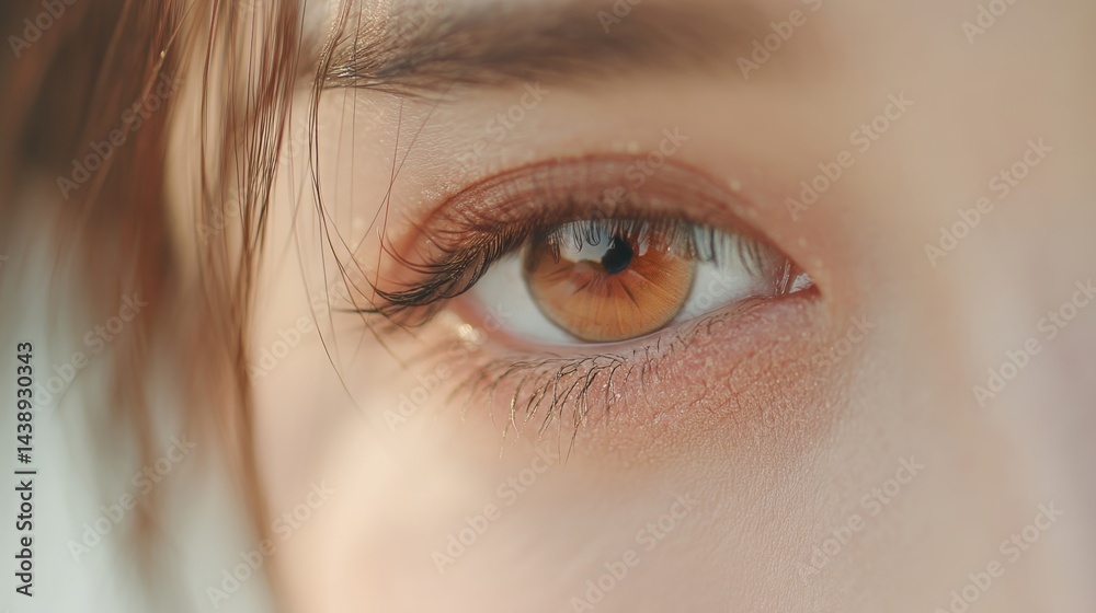 Close-up of a woman's eye with striking colors.