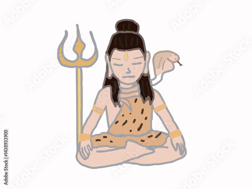 Illustration of Lord Shiva meditating
