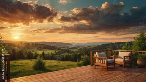 sunset in the mountains
