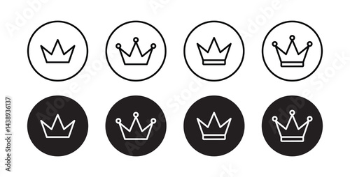 Crown icon set vector illustration for web, ui, and mobile apps