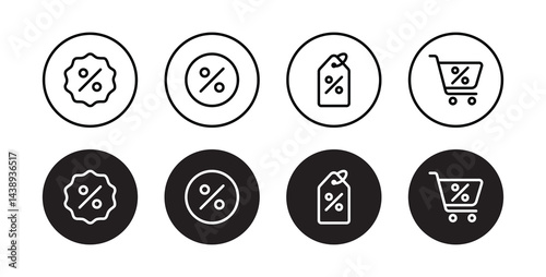 Discount icon set vector illustration for web, ui, and mobile apps	