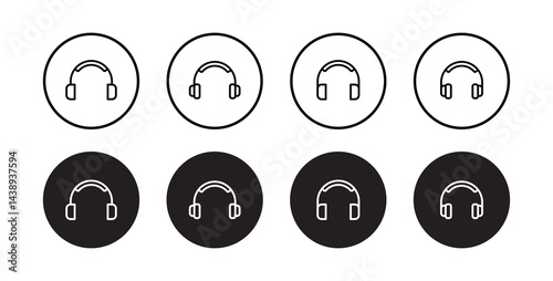 Headphone icon set vector illustration for web, ui, and mobile apps	