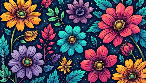 Intricate line art floral pattern, stylish and modern , floral line art, line art design, geometric design