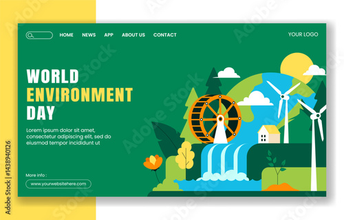 Social Media Landing Page for World Environment Day in Hand Drawn Flat Style