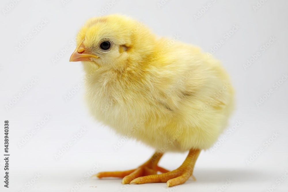 Cute Yellow Chick Isolated on White Background Cute Yellow Chick Isolated on White Background