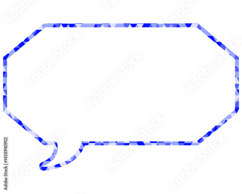 ステンドグラス風吹き出し　三角形模様　細長い八角形