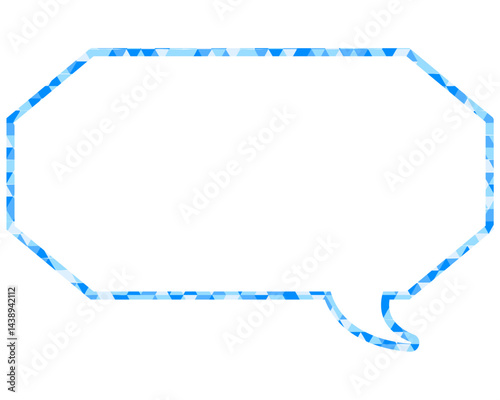 ステンドグラス風吹き出し　三角形模様　細長い八角形