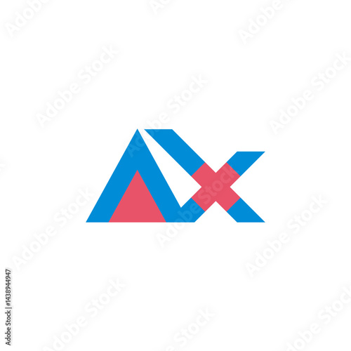 Free Download letter ax colorful geometric triangles logo vector - GFXLoad