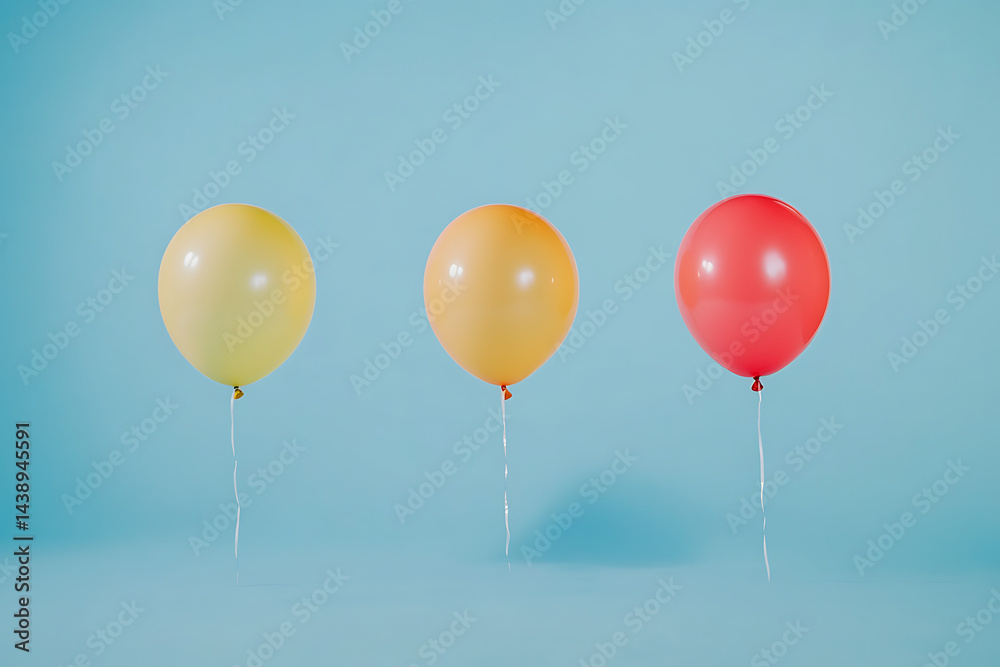 Colorful balloons on a blue background, with space for text. Colorful balloons on a blue background, with space for text.