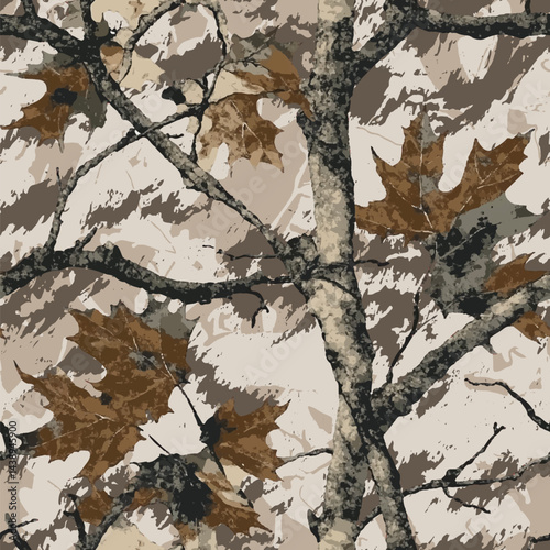 Tree hunting pattern. Camouflage background. Seamless pattern. Digital camouflage. Abstract camo. Forest background. Jungle texture. Real tree hunting camouflage pattern. Vector camo seamless pattern.
