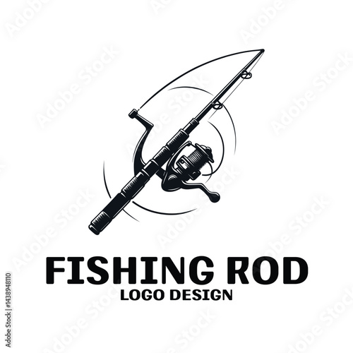 Fishing Rod Vector Logo Design