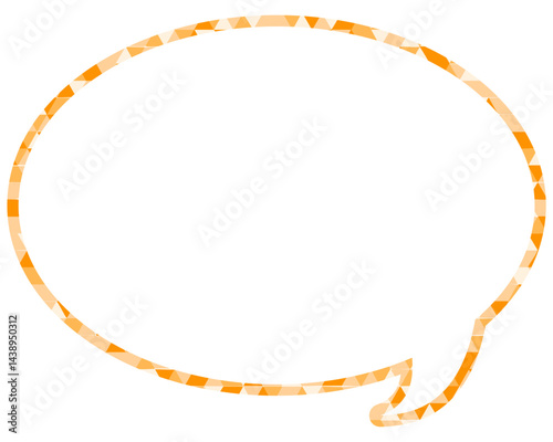 ステンドグラス風吹き出し　三角形模様　丸形