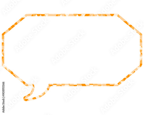 ステンドグラス風吹き出し　三角形模様　細長い八角形