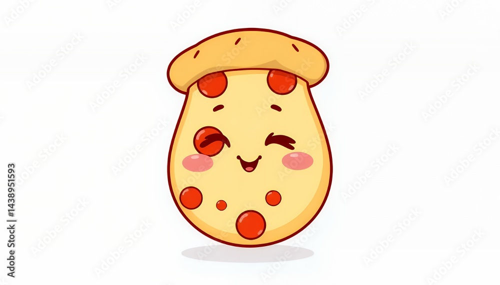 Delightful Kawaii Mushroom Character Illustration Featuring a Cheerful Face Winking Eye and Red Dotted Cap on a White Background Perfect for Children's Material and Whimsical Designs Delightful Kawaii Mushroom Character Illustration Featuring a Cheerful Face Winking Eye and Red Dotted Cap on a White Background Perfect for Children's Material and Whimsical Designs