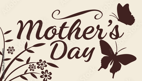 Happy Mother's Day, pink and pink flowers calligraphy poster. Chamomile flower decoration and vector love hearts for Mother's Day or special offer banner for sale shopping. Best Mother's greeting card