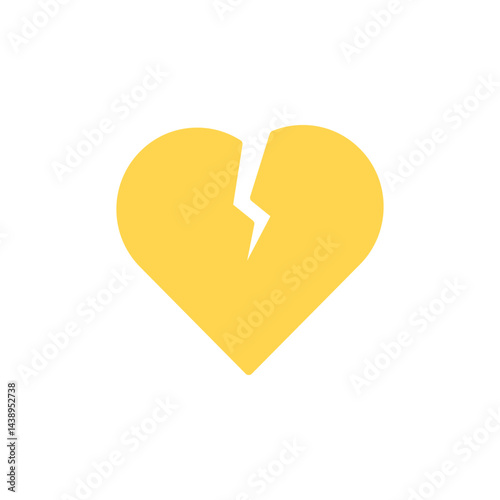 Icon Symbolizing Mental Health and Emotional Wellbeing with Broken Heart Representing Sadness and Healing Journey for Emotional Support