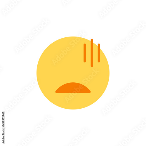 Illustration of a Sad Yellow Face Icon Expressing Feelings Relating to Mental Health Challenges and Emotional Well-being