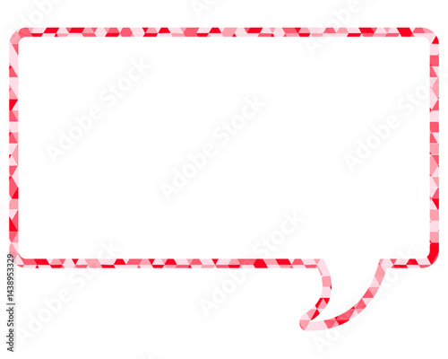 ステンドグラス風吹き出し　三角形模様　四角形