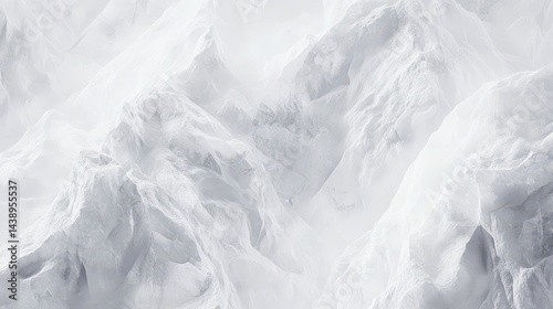 Aerial View of Snowy Mountain Peaks  Winter Landscape