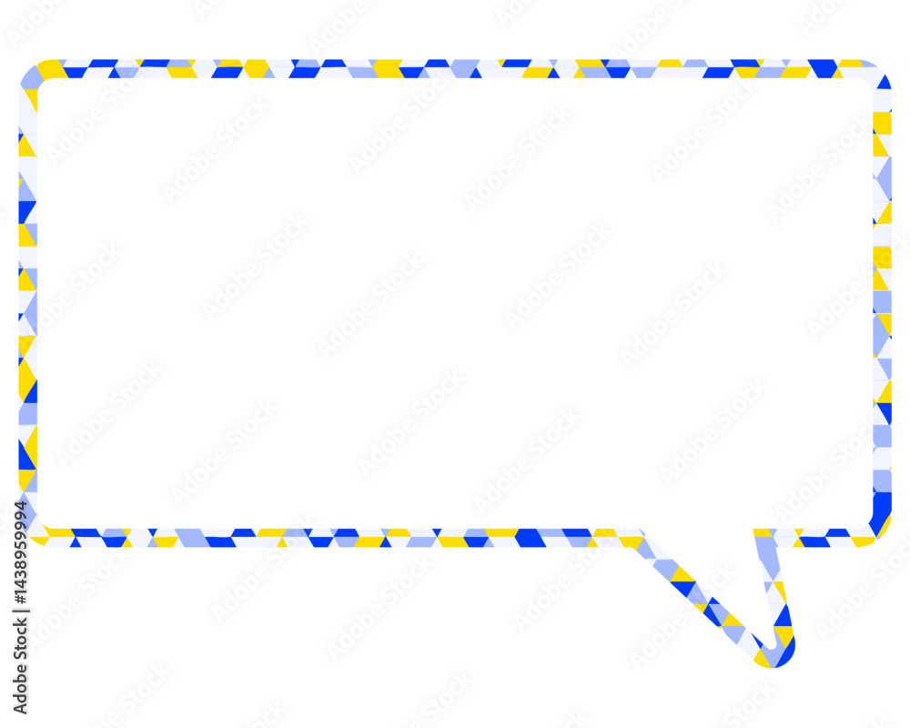 Fototapeta premium ステンドグラス風吹き出し 三角形模様 四角形