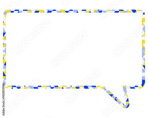 ステンドグラス風吹き出し　三角形模様　四角形