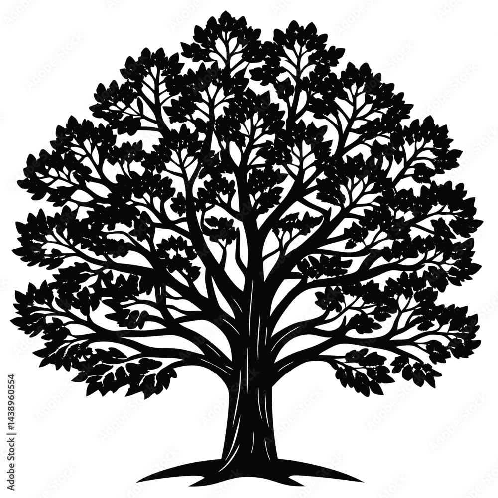 Obraz premium Oak Trees icon set on white background