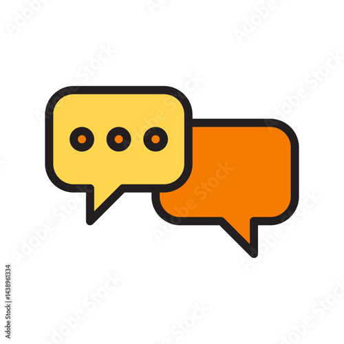 Iconic Visual Representations of Two Speech Bubbles Symbolizing Open Dialogue for Mental Health Support and Connection in Modern Society