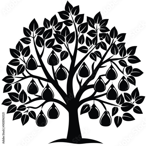 Pear Trees icon set on white background