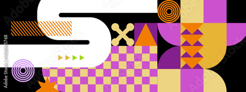 Abstract artwork with geometric shapes suitable for modern design projects, website backgrounds, posters, and social media graphics. Bold and eye catching composition.