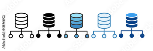 Database Sharding  Icon Set Multiple Style Collection