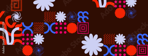 Abstract shapes in various colors suitable for backgrounds, prints, web design, and creative projects needing vibrant patterns.