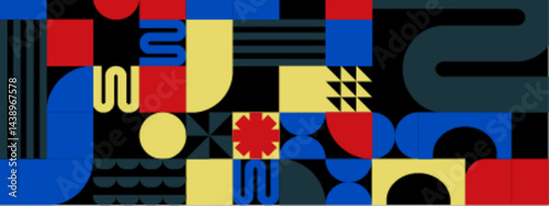 Digital abstract art with geometric shapes suitable for web design, print materials, backgrounds, and modern graphic projects. Vibrant and striking visuals.