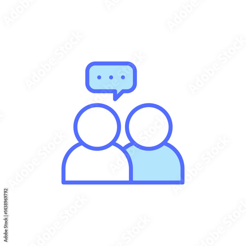 Icon Representing Two Individuals Engaging in a Supportive Conversation About Mental Health and Wellbeing